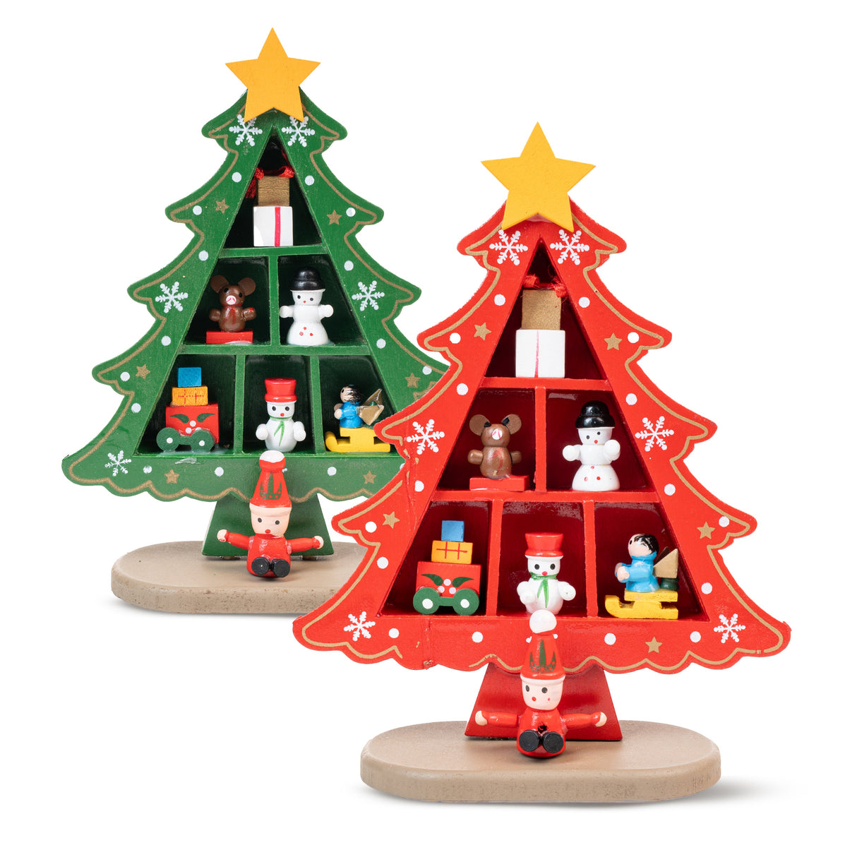 Dekorativer Weihnachtsbaum aus Holz, 18 cm