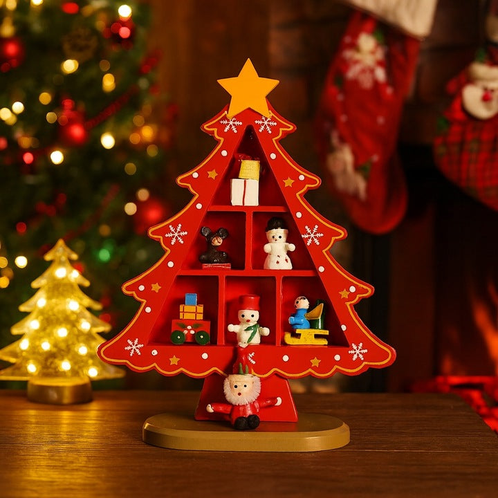 Dekorativer Weihnachtsbaum aus Holz, 18 cm