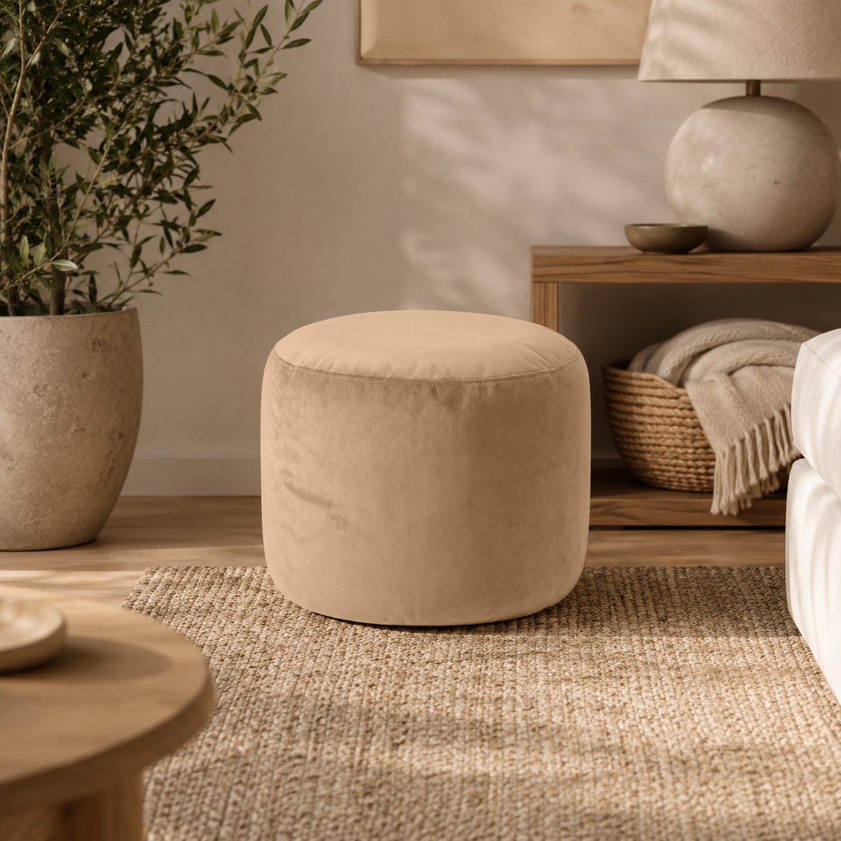 Sitzhocker Rund Fußhocker VELVET Verschiedene Farben