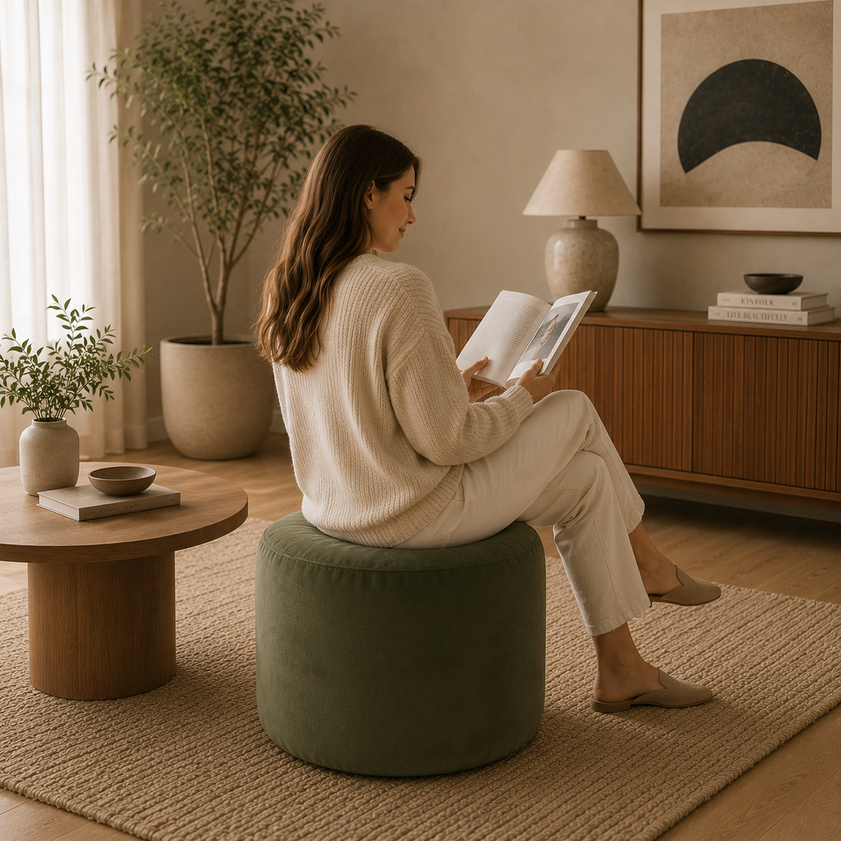 Sitzhocker Rund Fußhocker VELVET Verschiedene Farben