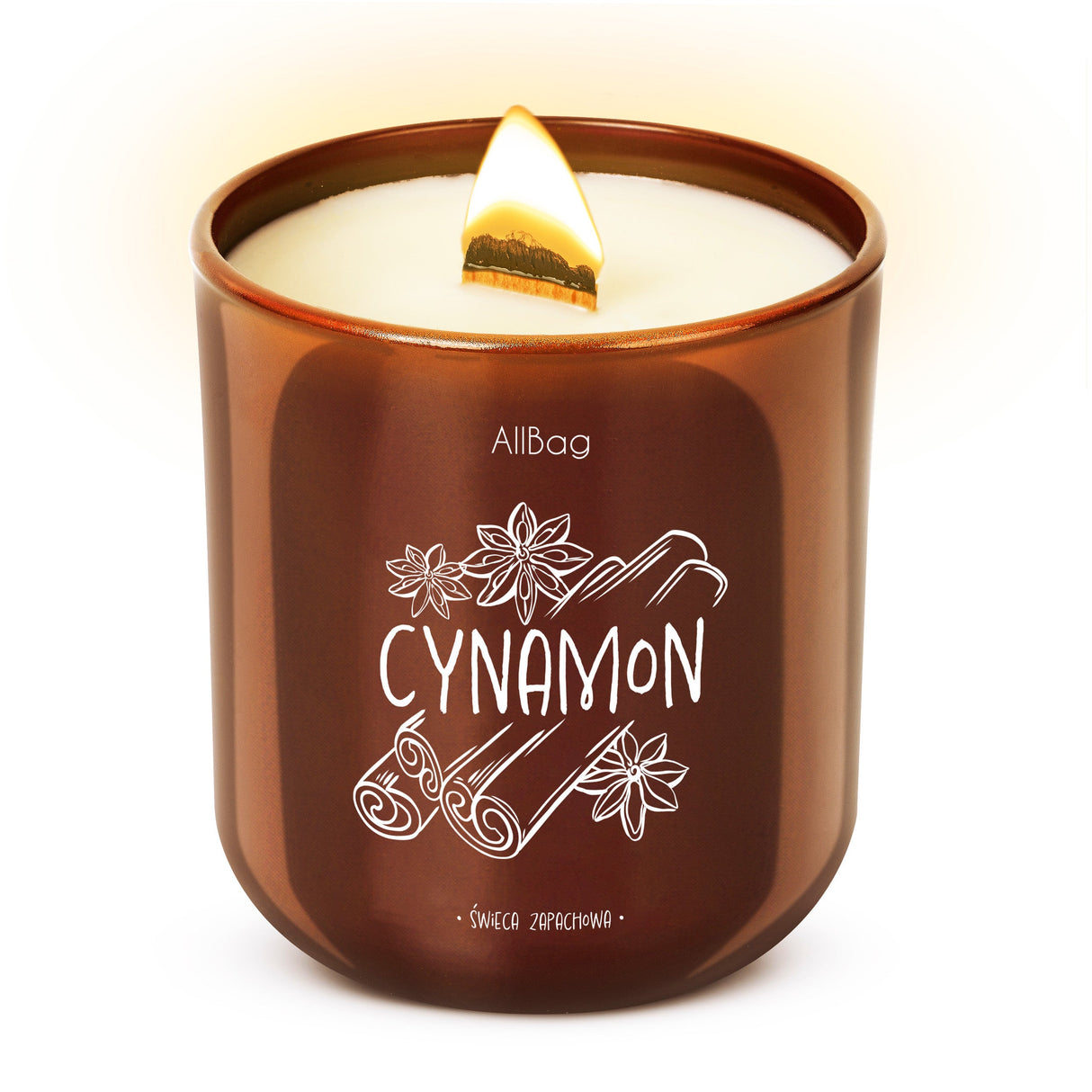 Duftende Sojakerze im Glas, Zimtduft