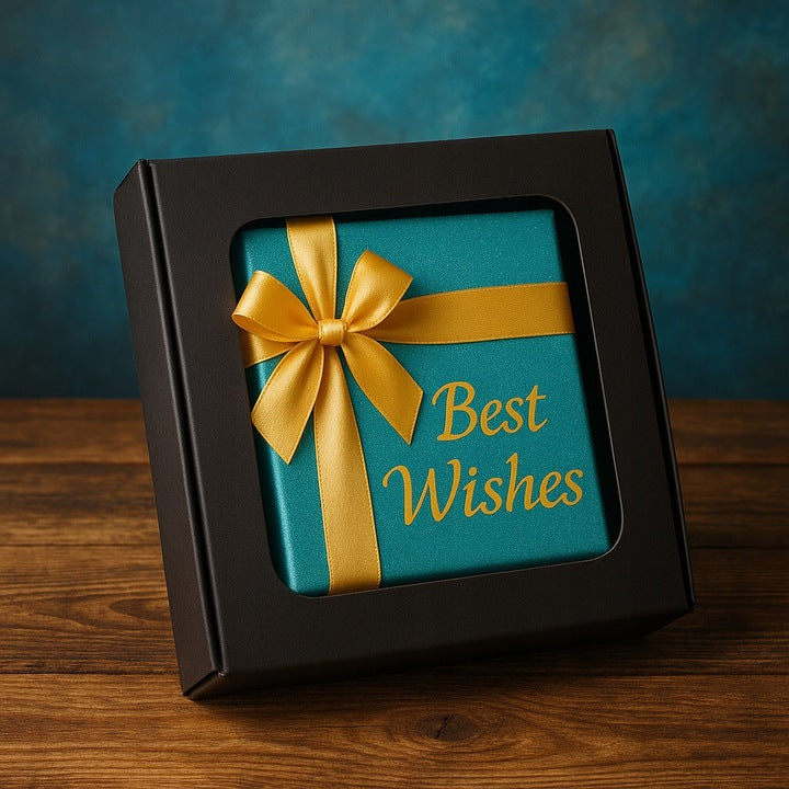 Schwarze Geschenkboxen mit Sichtfenster, 5 Stück