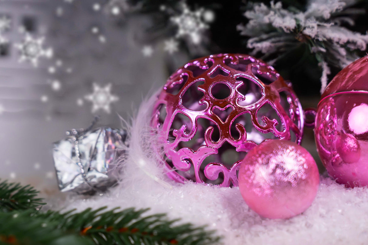 Weihnachtskugeln Set ROSA 6/4/3cm 100St.