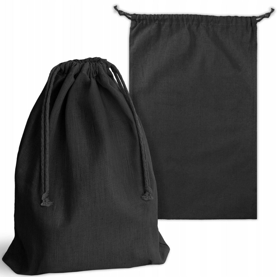 Baumwollsack Schwarz 300x450 mm 140 g