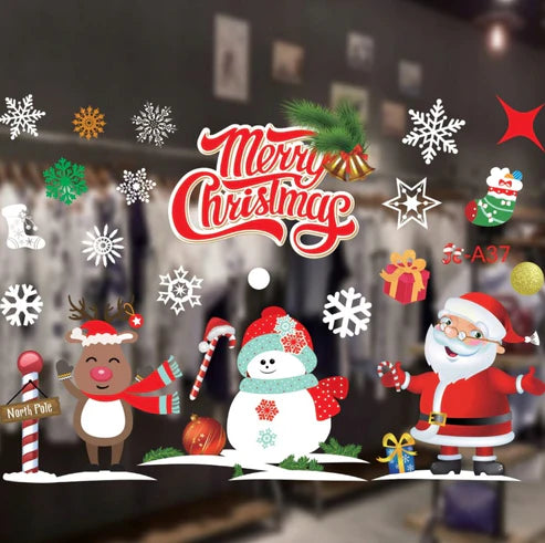 Weihnachtsaufkleber 35x50 cm "Merry Christmas"