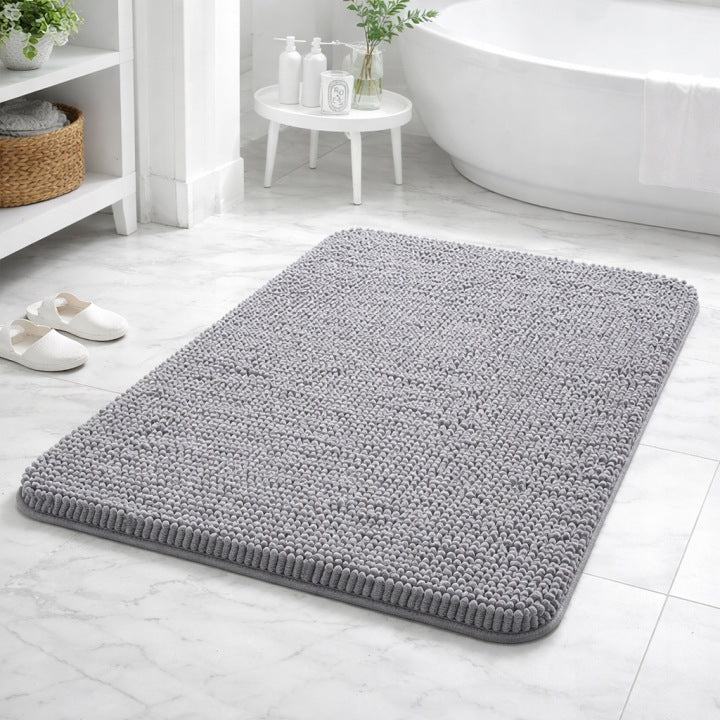 Badezimmermatte Mikrofaser Grau 50x80 cm