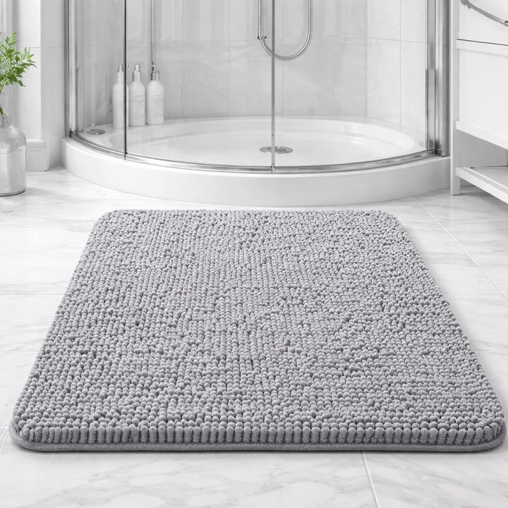 Badezimmermatte Mikrofaser Grau 50x80 cm
