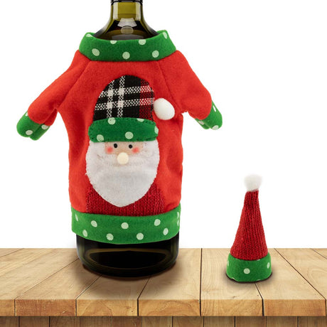 Weihnachtsmuster-Flaschenhülle Flaschenverzierung