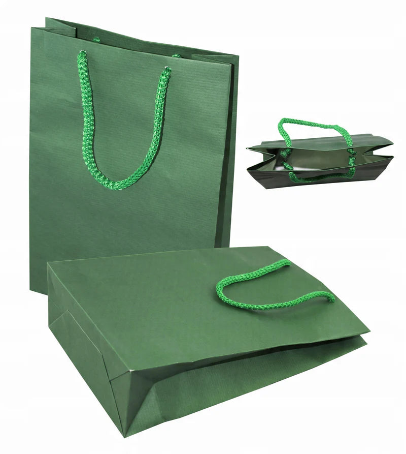 Papiertüte ECO Prestige 170x70x250mm Dunkelgrün