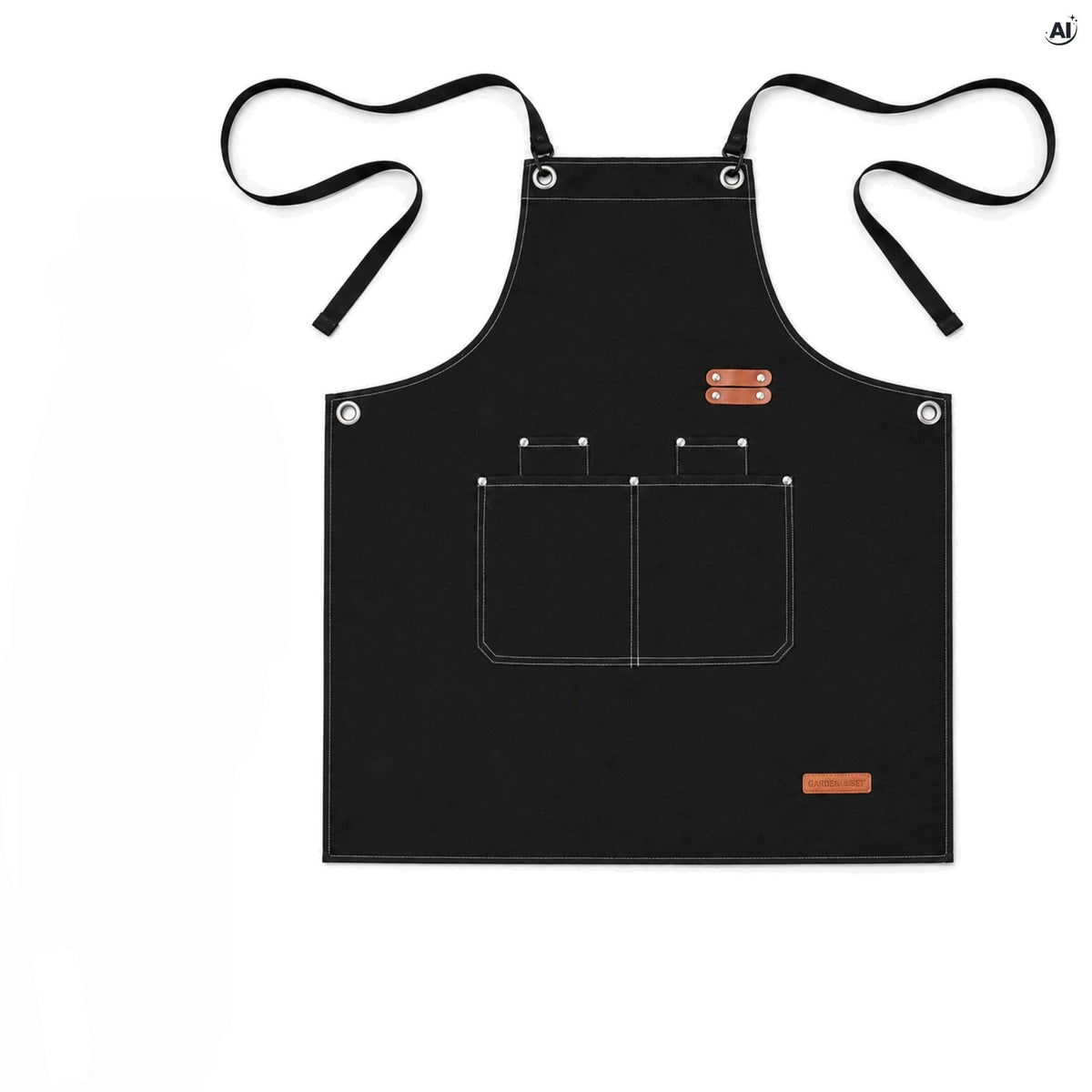 Schwarze Küchenschürze