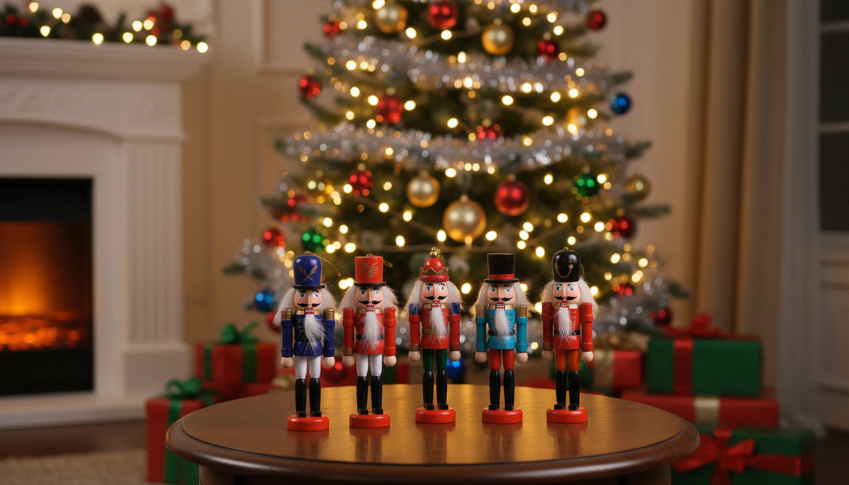 Nussknacker-Weihnachtsbaumhänger - 6er-Set