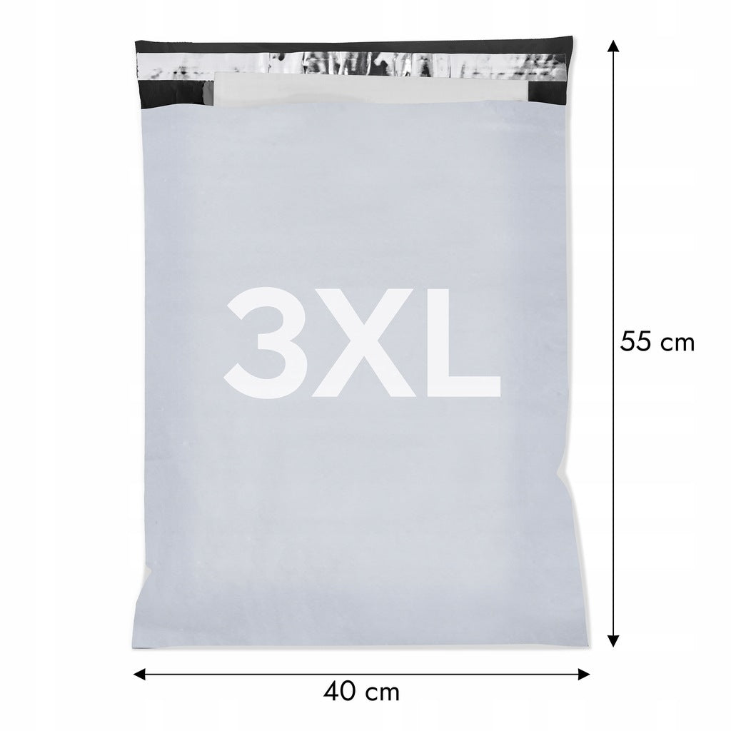 Versandbeutel Plastik Versandtaschen 3XL 400x550mm 50 Stk. GRAU