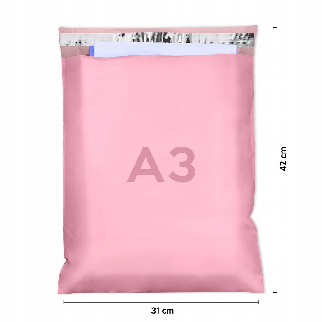 Versandbeutel Plastik Versandtaschen A3 310x420mm 50 Stk. ROSA