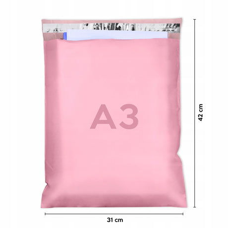 Versandbeutel Plastik Versandtaschen A3 310x420mm 50 Stk. ROSA