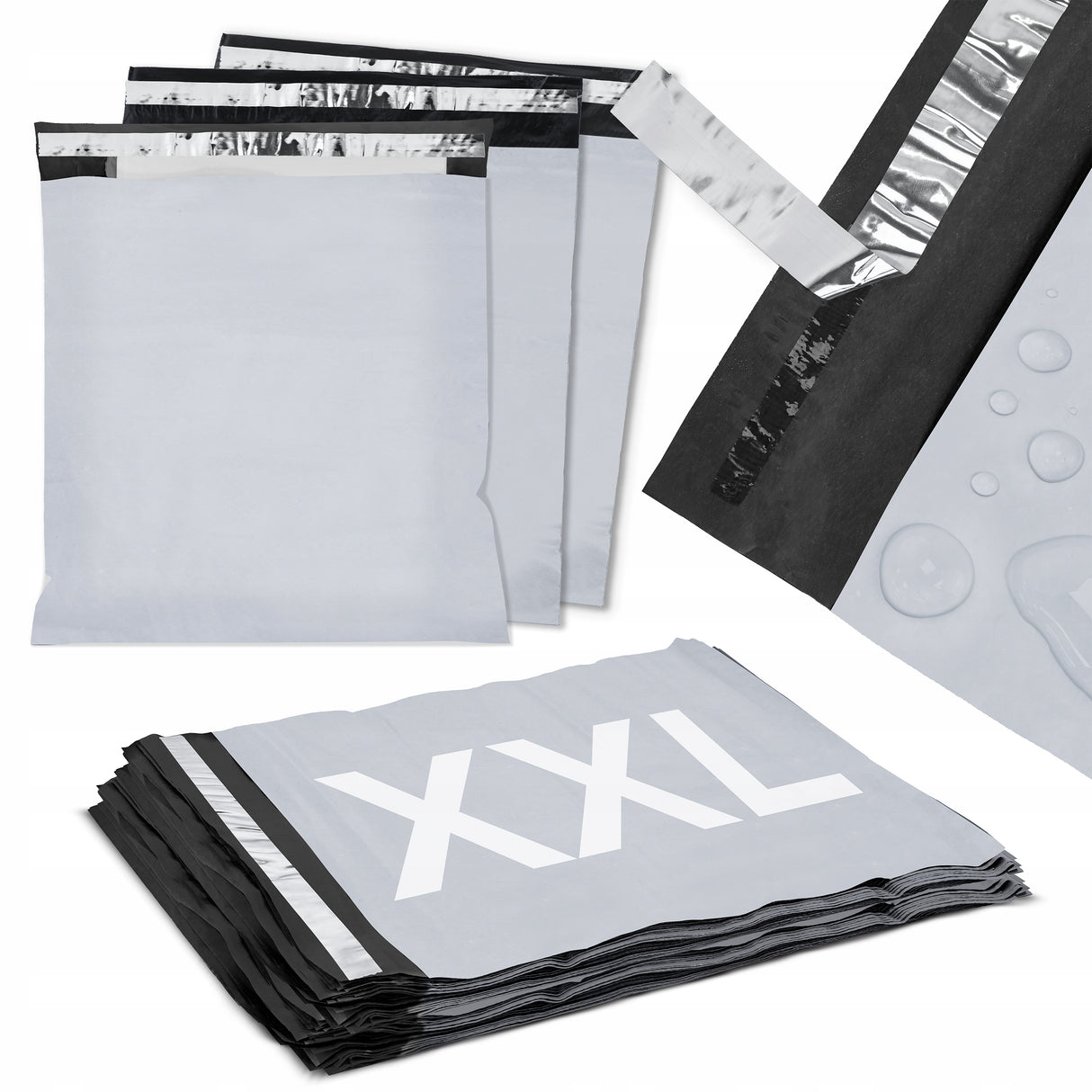 Versandbeutel Plastik Versandtaschen XXL 800x800mm 50 Stk. GRAU