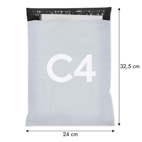 Versandbeutel Plastik Versandtaschen C4 240x325mm 50 Stk. GRAU