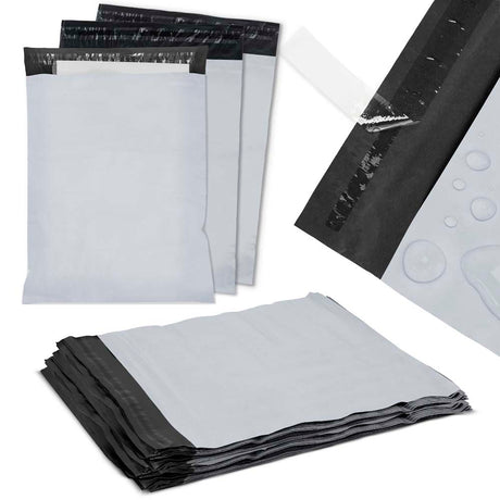 Versandbeutel Plastik Versandtaschen B4 260x360mm 50 Stk. GRAU