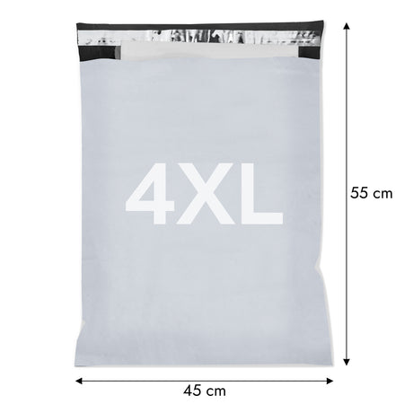 100 Stück 4XL 450x550mm Versandbeutel Plastik Versandtaschen, Weiße Blickdicht Versandtasche