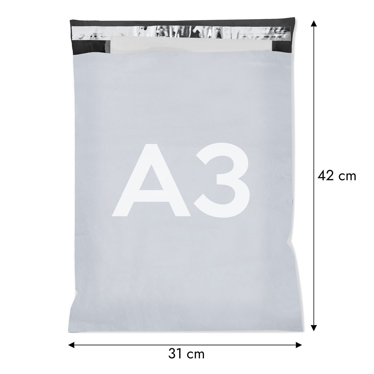 100 Stück A3 310x420 Versandbeutel Plastik Versandtaschen, Weiße Blickdicht Versandtasche