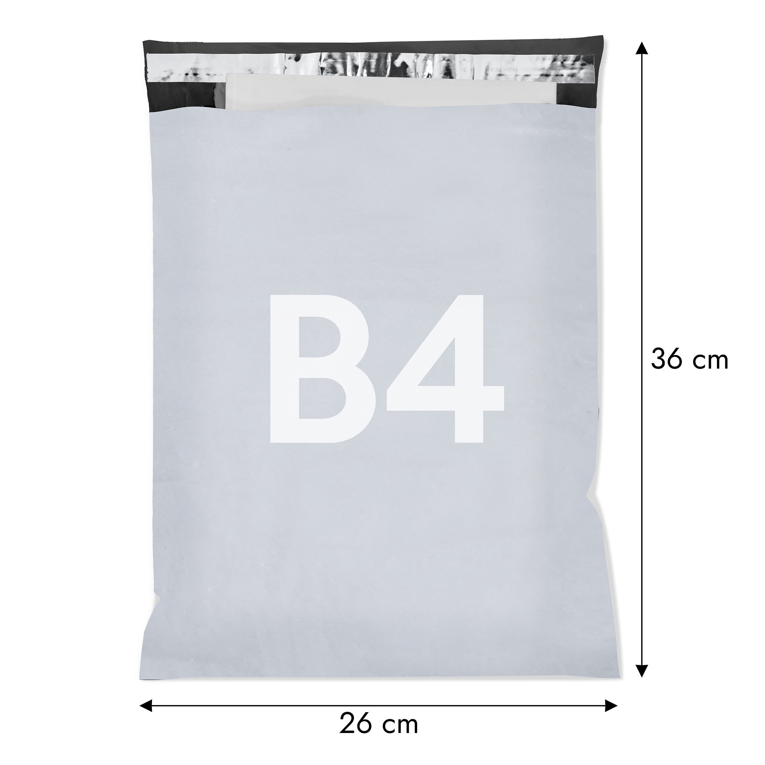 100 Stück B4 260x360 Versandbeutel Plastik Versandtaschen, Weiße Blickdicht Versandtasche