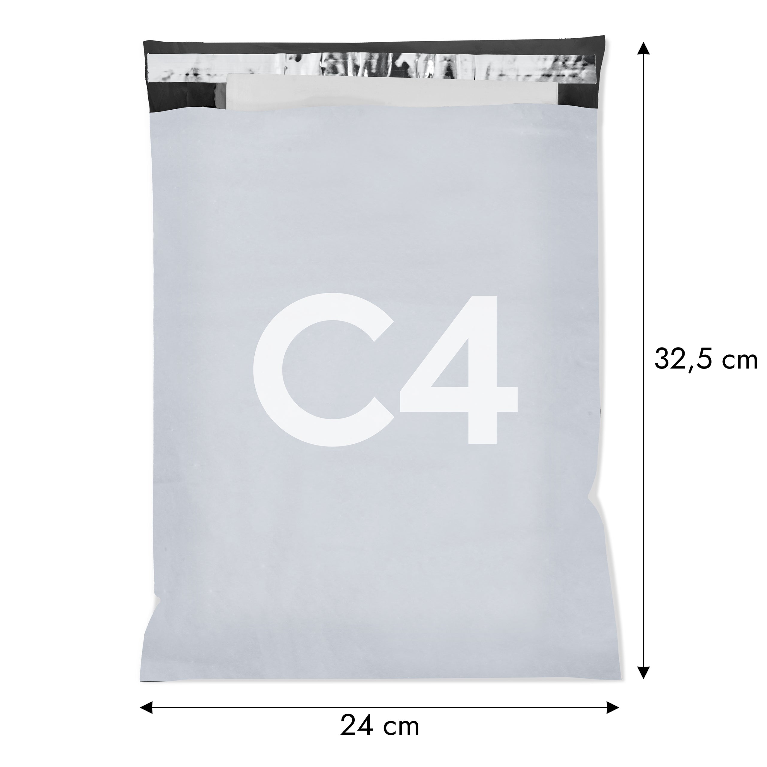 100 Stück C4 240x325mm Versandbeutel Plastik Versandtaschen, Weiße Blickdicht Versandtasche