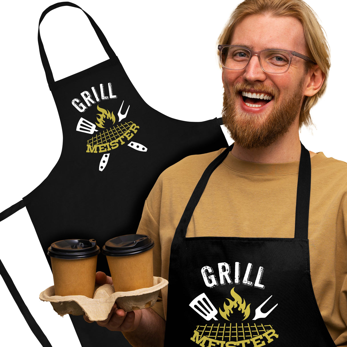 Kochschürze Schwarz ACHTUNG OPA GRILLT