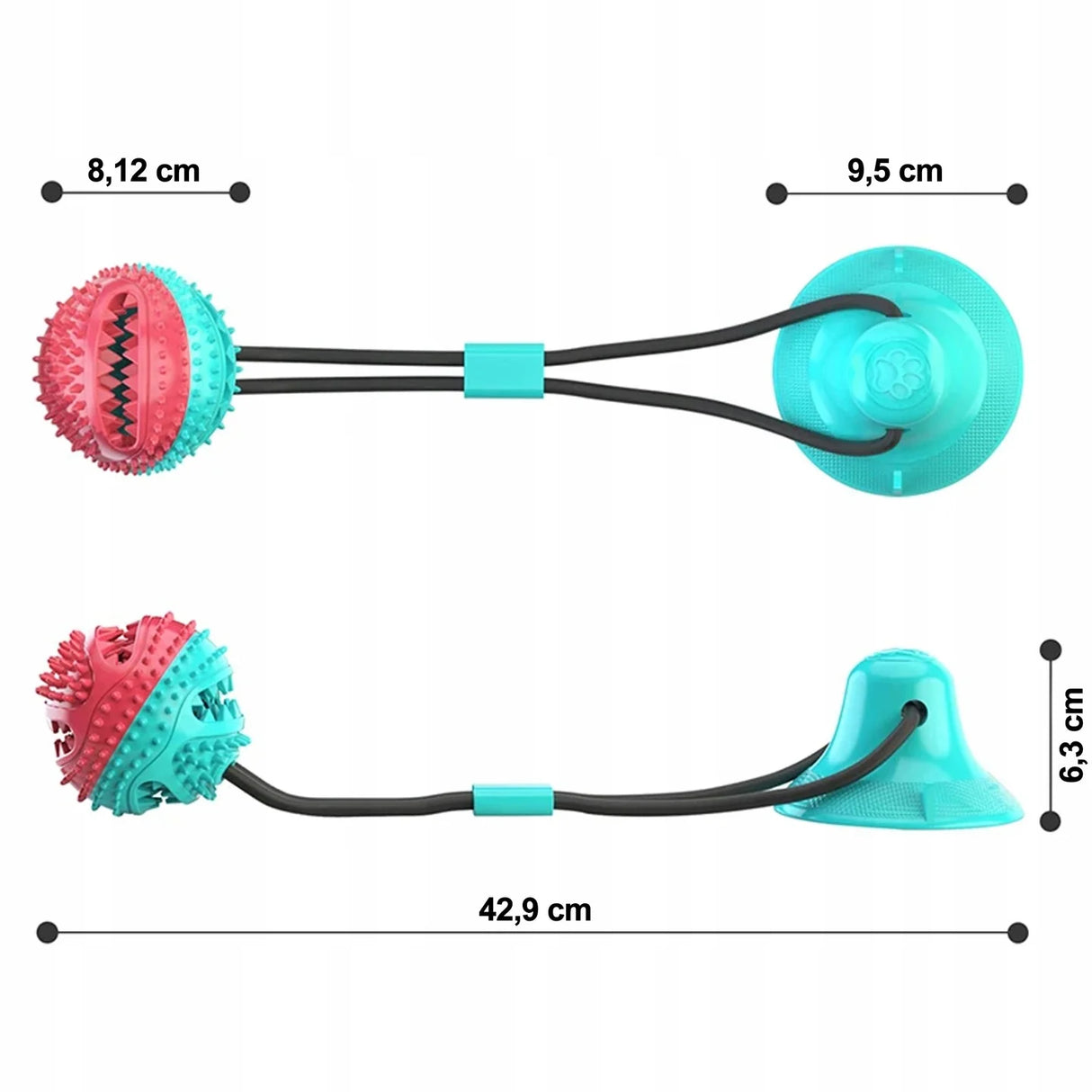 Interaktives Hundespielzeug mit Saugnapf