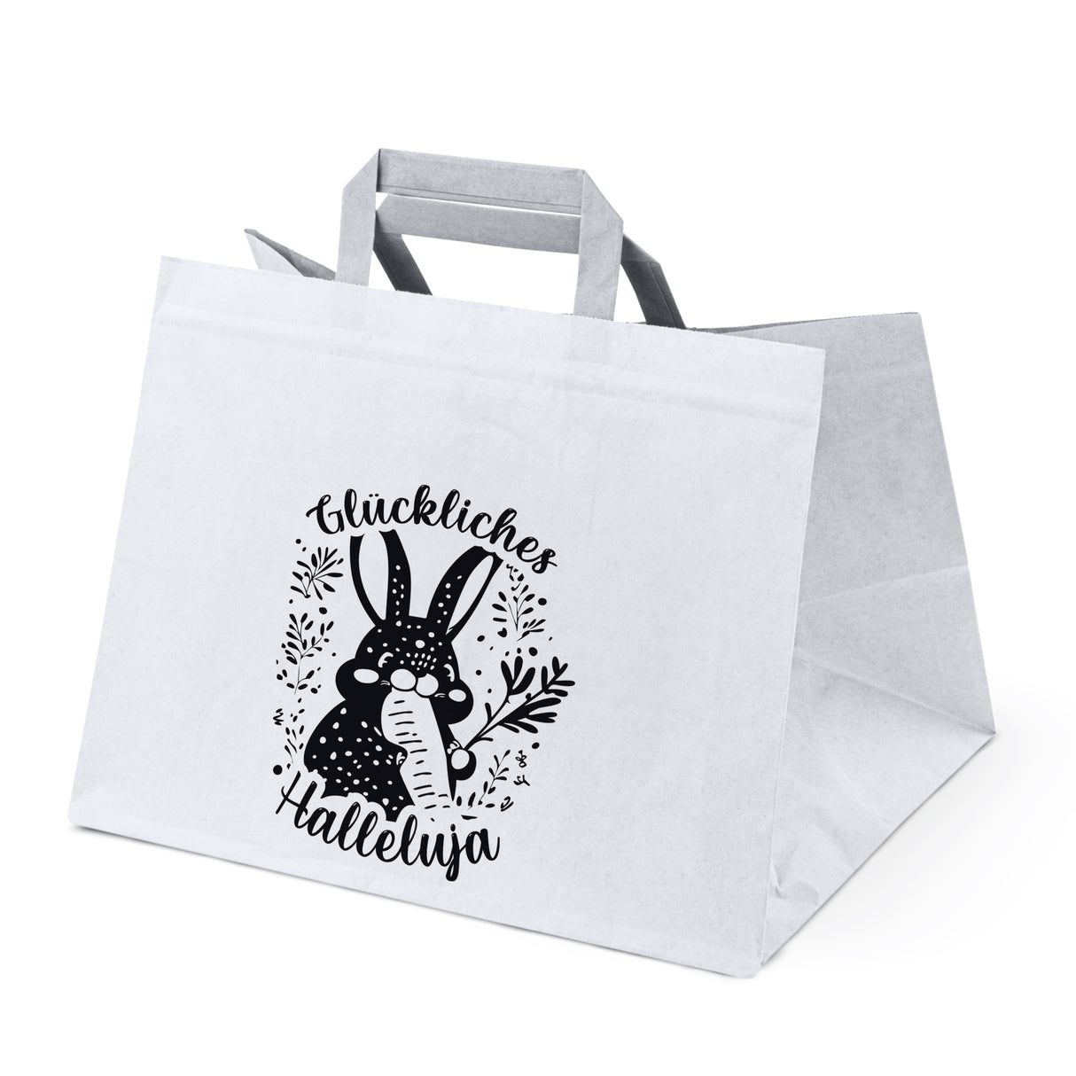 Papiertüte 50Stk. 320x220x245mm Weiß Glückliches Halleluja