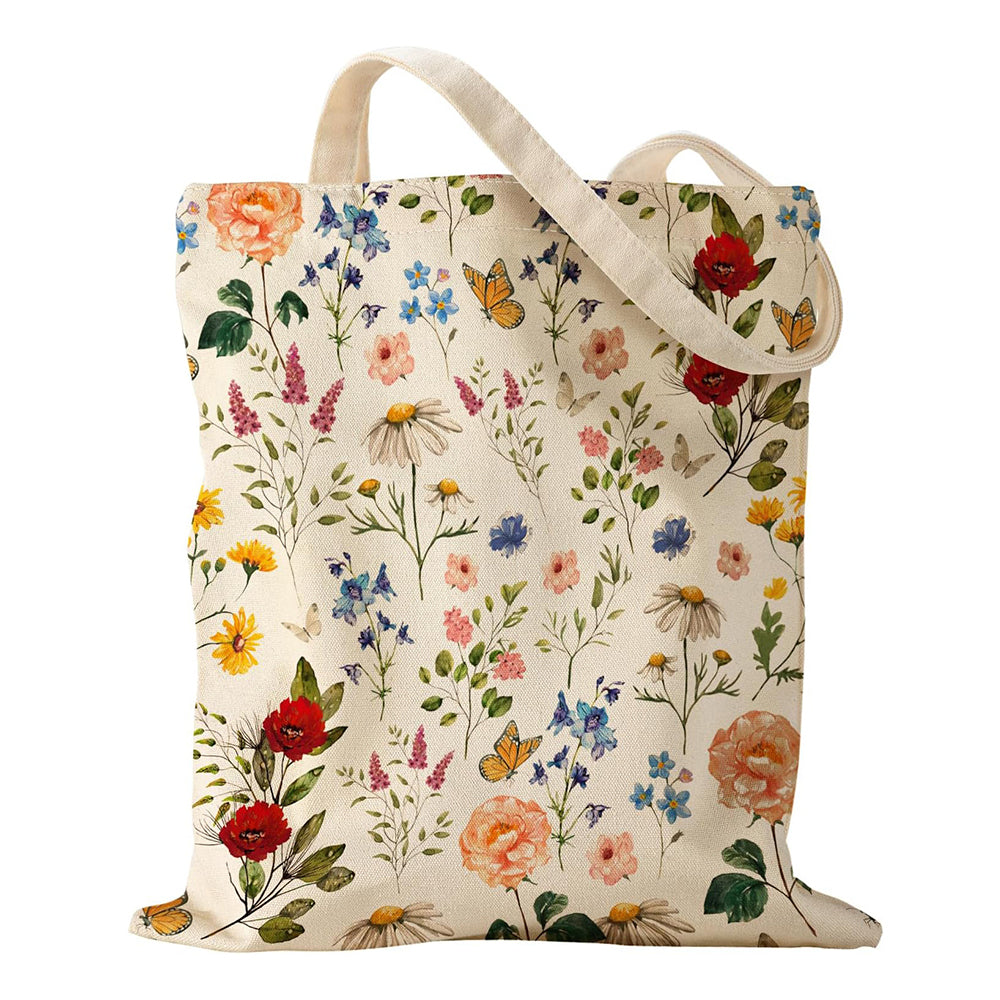 Baumwolltasche Blumen 35x38cm