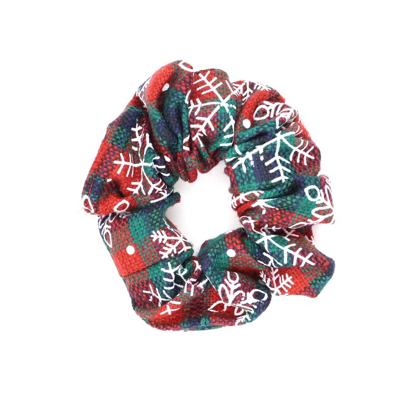 Weihnachtlicher Scrunchie-Haargummi im Karomuster