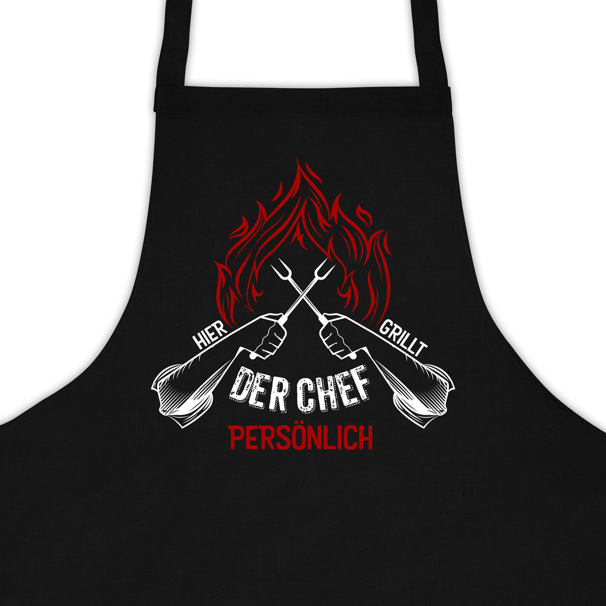Kochschürze Schwarz HIER GRILLT DER CHEF PERSÖNLICH