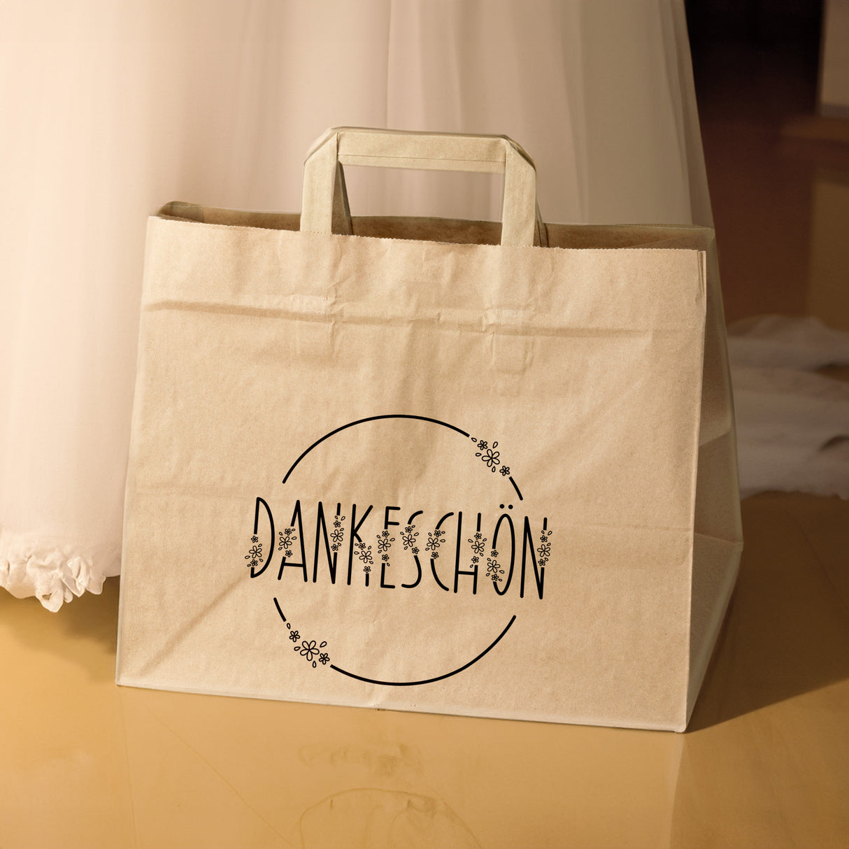 Hochzeitspapiertüten 50 Stück Braun 320x220x245mm Dankeschön