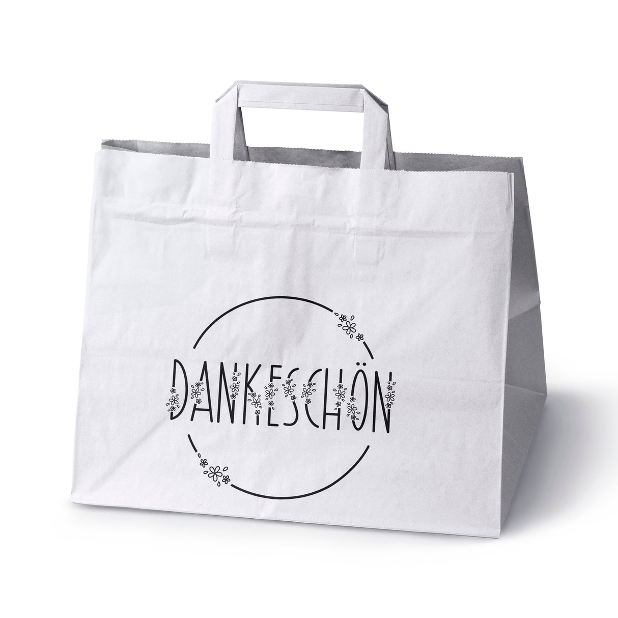 Hochzeitspapiertüten 50 Stück Weiß 320x220x245mm Dankeschön