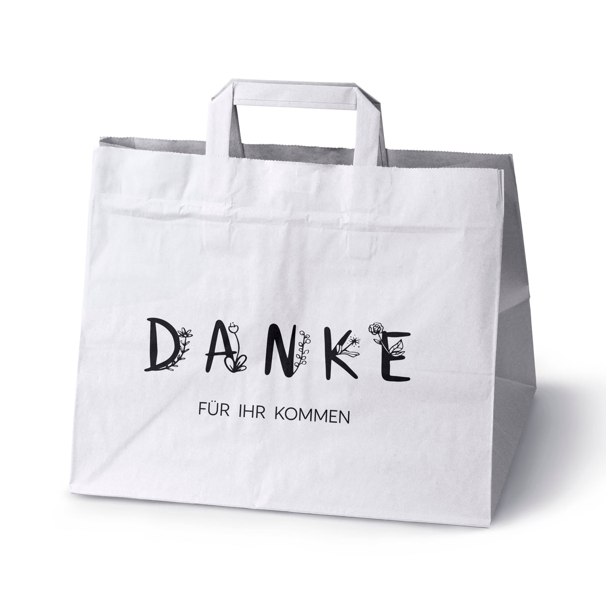 Hochzeitspapiertüten 50 Stück Weiß 320x220x245mm Danke für Ihr Kommen