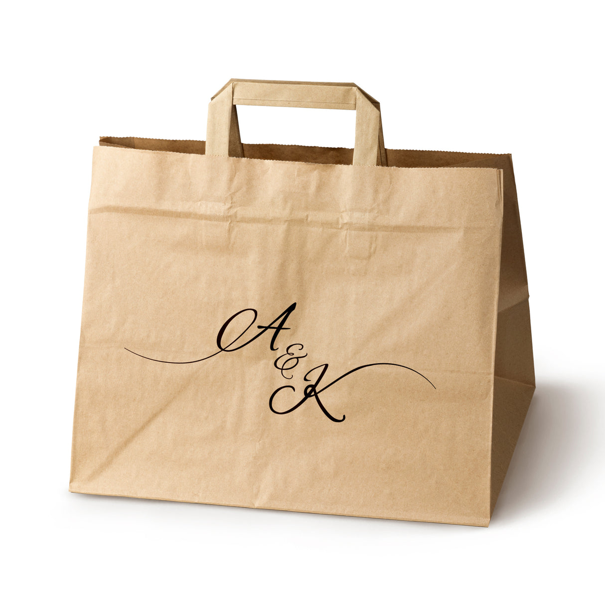 Hochzeitspapiertüten 50 Stück Braun 320x220x245mm INITIALEN