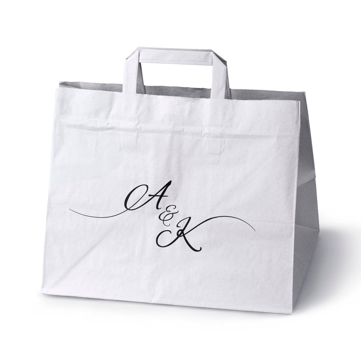Hochzeitspapiertüten 50 Stück Weiß 320x220x245mm INITIALEN