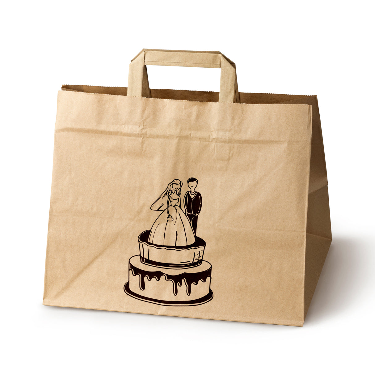 Hochzeitspapiertüten 50 Stück Braun 320x220x245mm Hochzeitstorte
