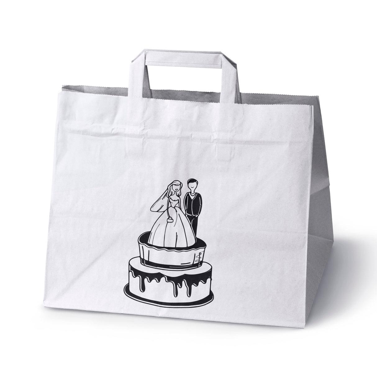 Hochzeitspapiertüten 50 Stück Weiß 320x220x245mm Hochzeitstorte