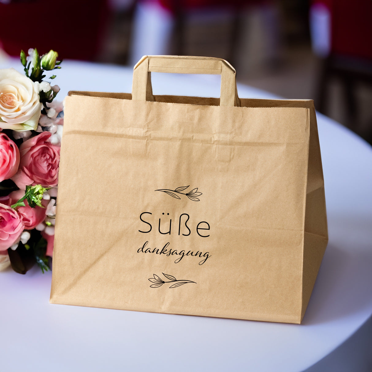 Hochzeitspapiertüten 50 Stück Braun 320x220x245mm Süße Danksagung