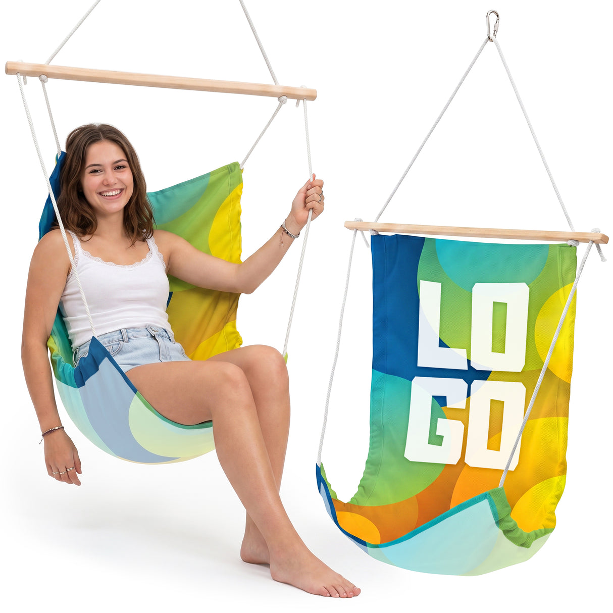 Werbeschaukel mit FULLPRINT-Druck