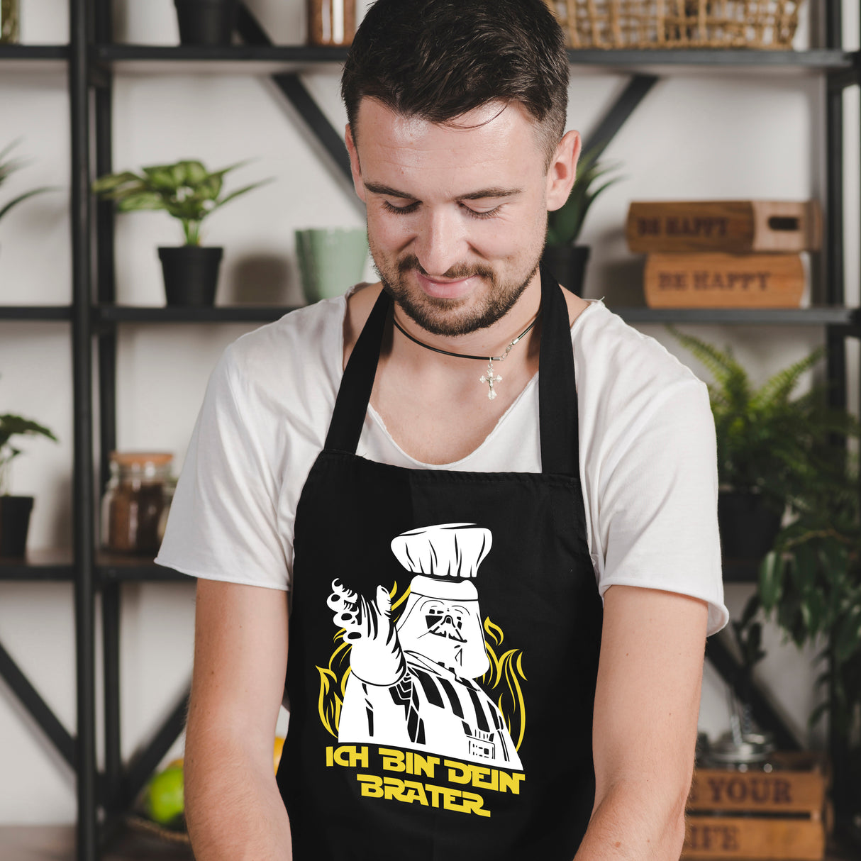 Kochschürze Schwarz ICH BIN DEIN BRATER