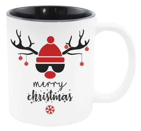 Weihnachtstasse schwarz Rentier