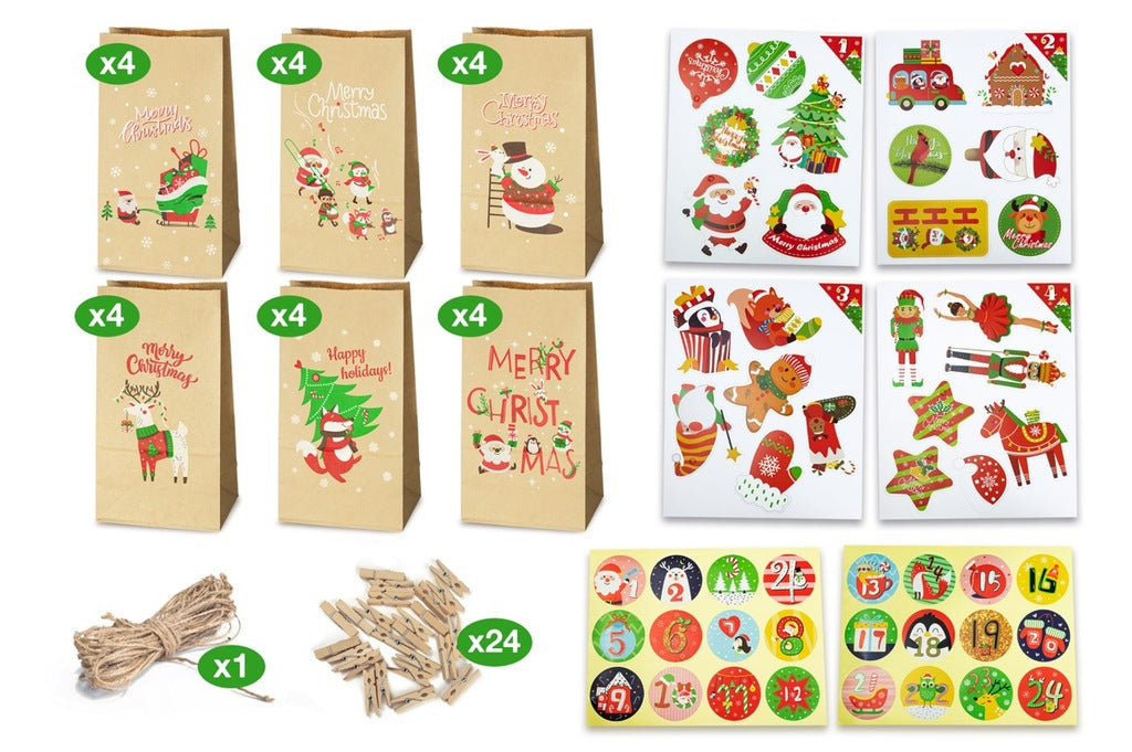 Adventskalender-Taschenset mit Zubehör