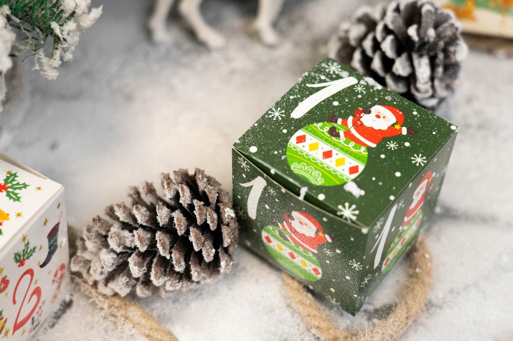 Weihnachtliches buntes Boxen-Set für Adventskalender 24-tlg.
