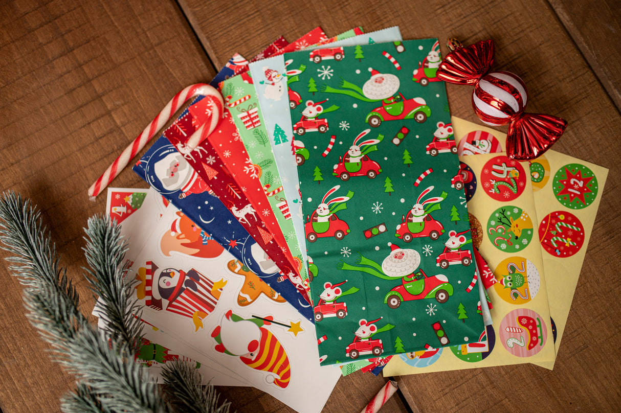Adventskalender-Taschenset mit Zubehör