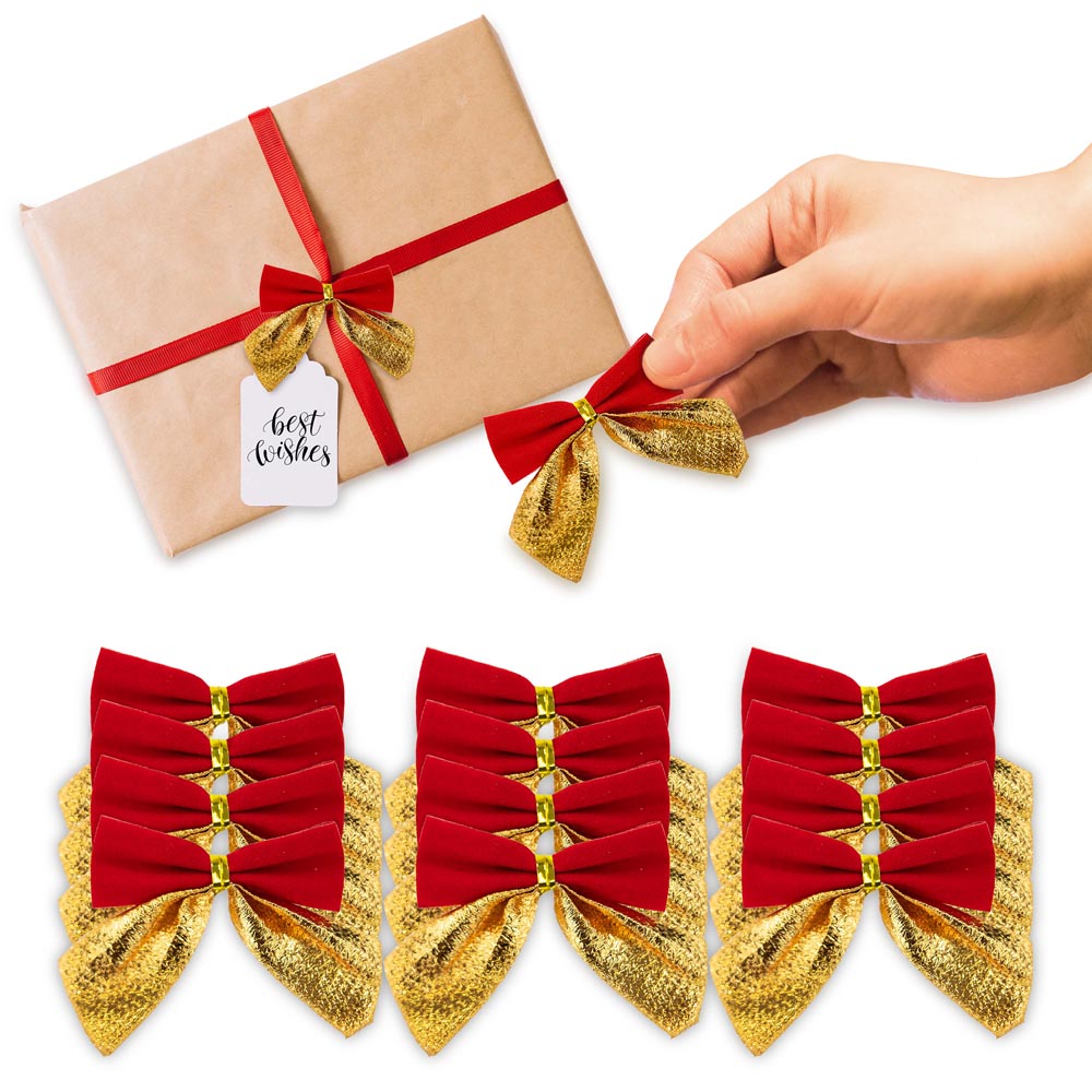 Schleifenband Weihnachtsdekorationen ROT UND GOLD