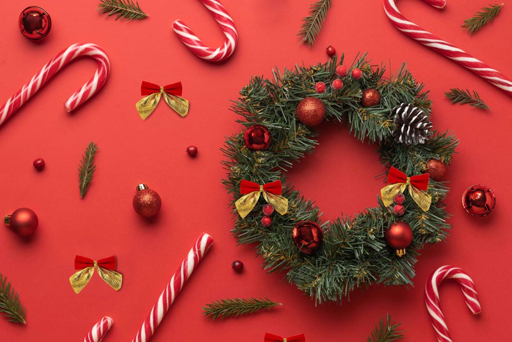 Schleifenband Weihnachtsdekorationen ROT UND GOLD