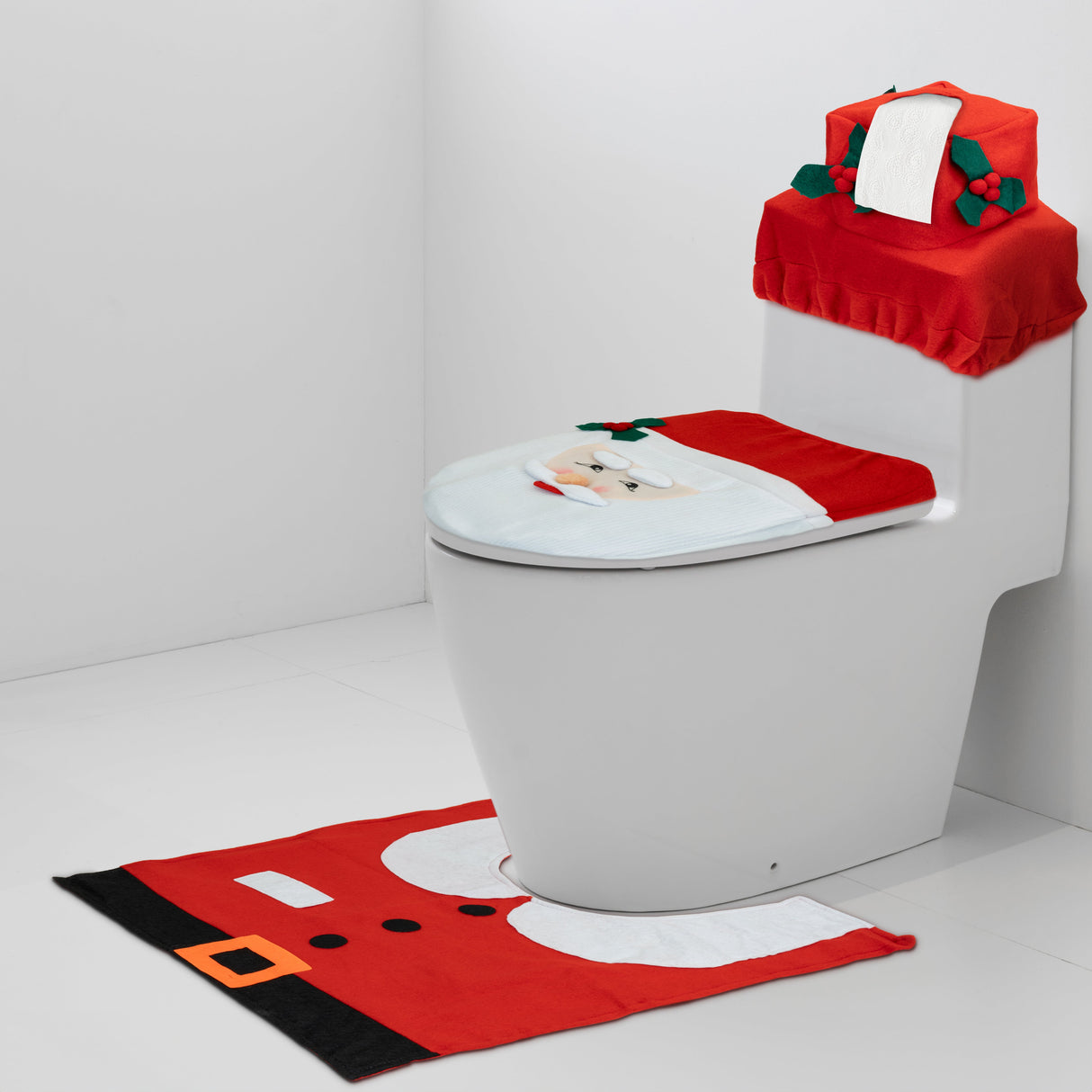 Weihnachtsmann Toilettenkostüm Dekorationsset