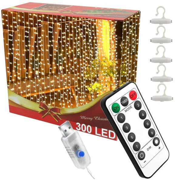 Leuchtvorhang Licht 3m