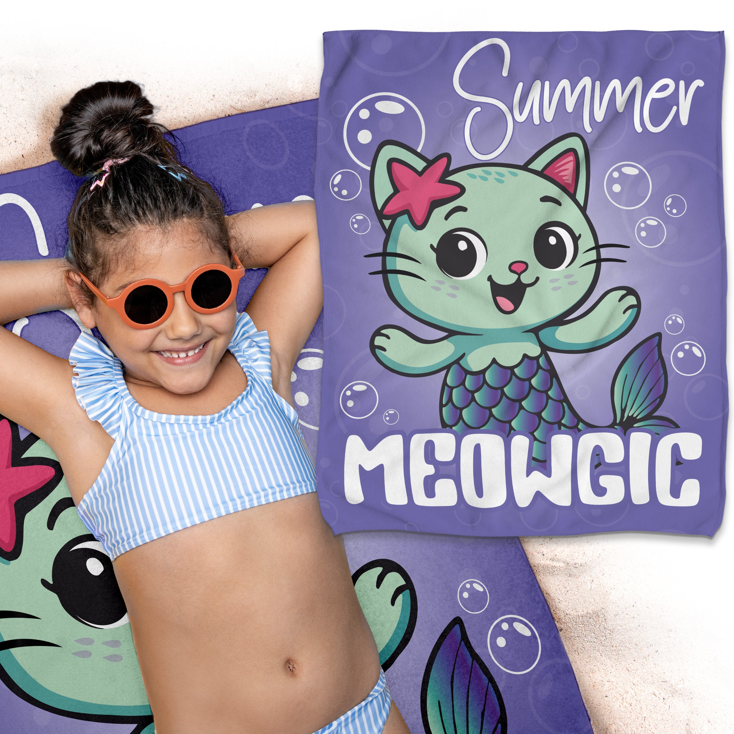 Baby Handtuch aus Mikrofaser Summer Meowgic 60x75 cm
